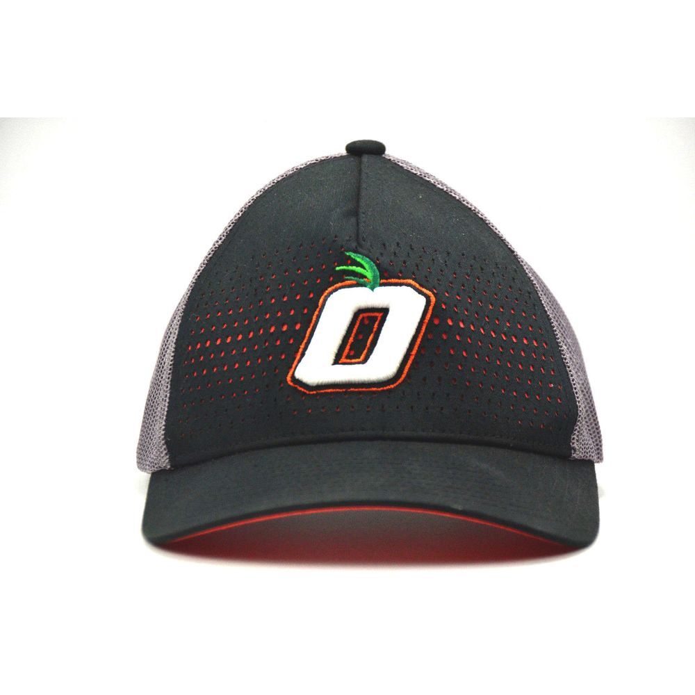 Richardson Embroidered "O" Black Orange Gray Snapback‎ Mesh Trucker Cap Hat